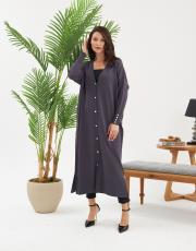 kolu düğmeli v yaka tam boy hırka  16