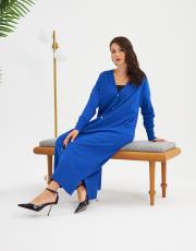 kolu düğmeli v yaka tam boy hırka  3