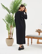 kolu düğmeli v yaka tam boy hırka  8