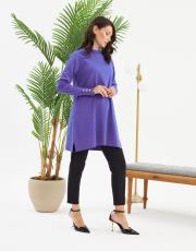 reklanlı kolları yırtmaçlı ve düğmeli tunik  10