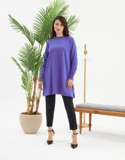 reklanlı kolları yırtmaçlı ve düğmeli tunik  11