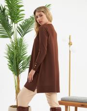 reklanlı kolları yırtmaçlı ve düğmeli tunik  15