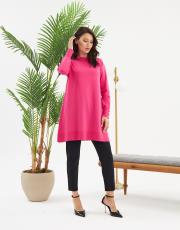 reklanlı kolları yırtmaçlı ve düğmeli tunik  3