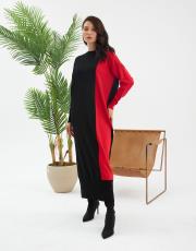 damalı bloklu elbise  