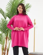 önü taşlı düğmeli t kol tunik  8